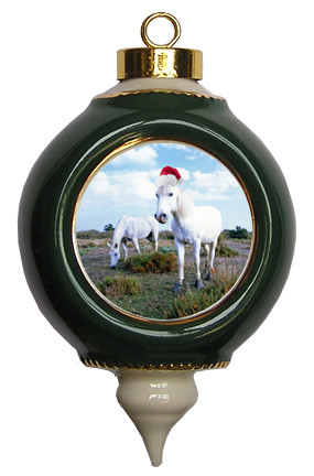 Camargue Victorian Green and Gold Christmas Ornament