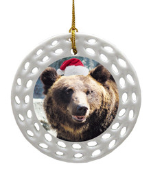 Bear Porcelain Christmas Ornament