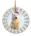 Polar Bear Porcelain Christmas Ornament