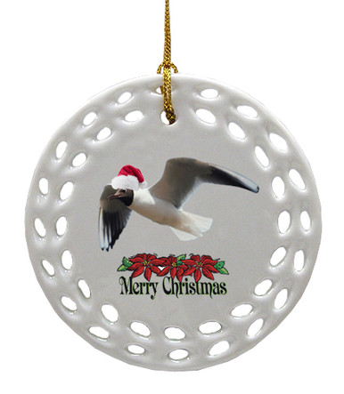 Black Headed Gull Porcelain Christmas Ornament