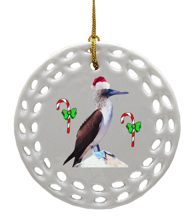 Blue Footed Booby Porcelain Christmas Ornament