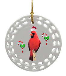 Cardinal Porcelain Christmas Ornament