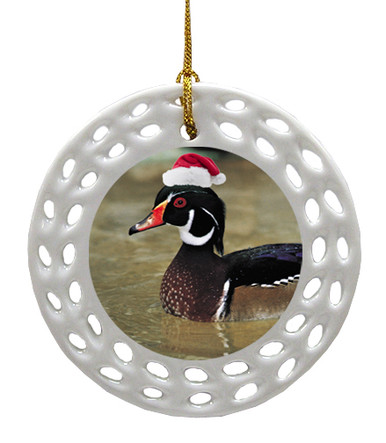 Duck Porcelain Christmas Ornament