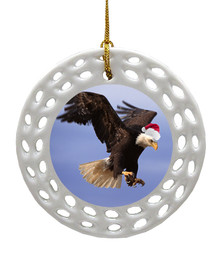 Eagle Porcelain Christmas Ornament
