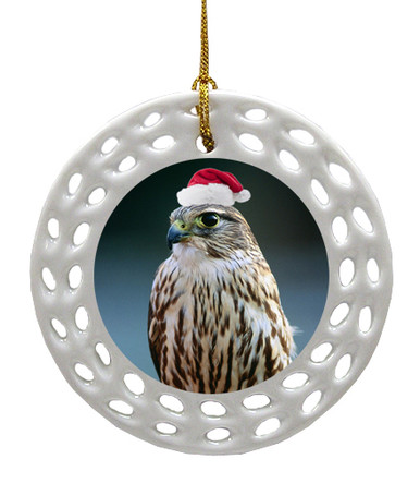 Falcon Porcelain Christmas Ornament