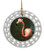 Flamingo Porcelain Christmas Ornament