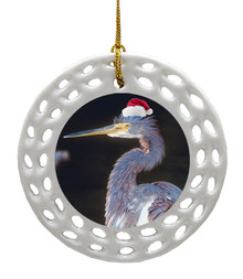 Louisiana Heron Porcelain Christmas Ornament
