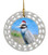 Yellow Crowned Heron Porcelain Christmas Ornament