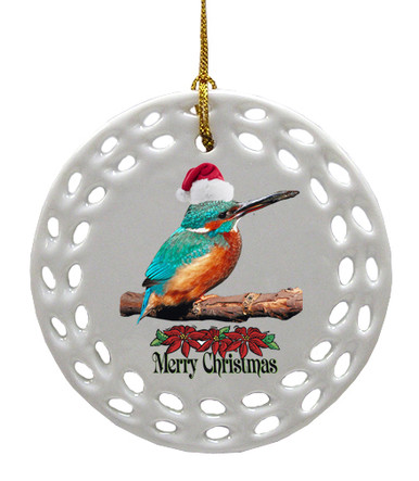 Kingfisher Porcelain Christmas Ornament