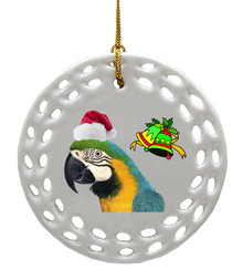 Macaw Porcelain Christmas Ornament