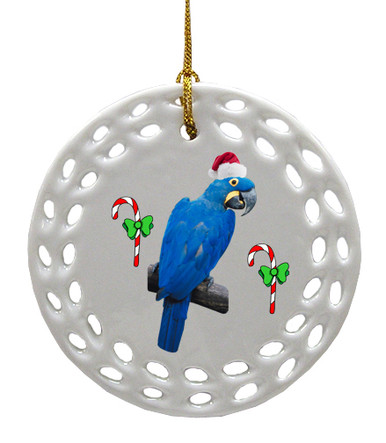 Macaw Porcelain Christmas Ornament
