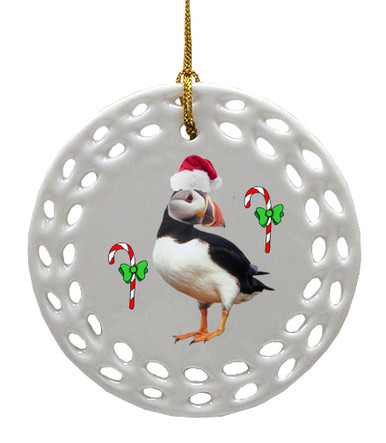 Atlantic Puffin Porcelain Christmas Ornament