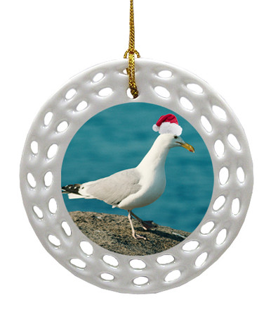 Seagull Porcelain Christmas Ornament