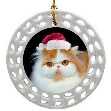 Persian Cat Porcelain Christmas Ornament