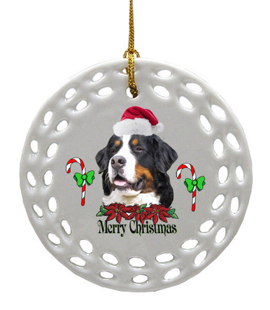 Bernese Mountain Dog Porcelain Christmas Ornament