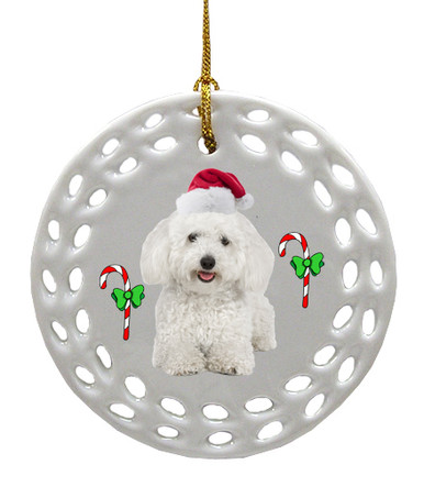 Bichon Porcelain Christmas Ornament