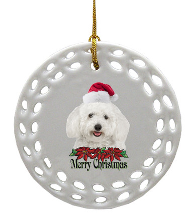 Bichon Porcelain Christmas Ornament