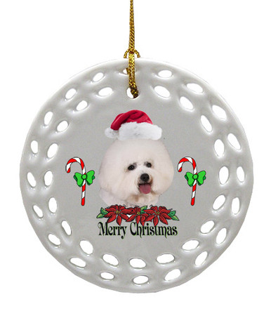 Bichon Porcelain Christmas Ornament