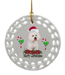 Bichon Porcelain Christmas Ornament