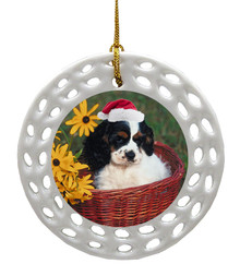 Cavalier King Charles Porcelain Christmas Ornament