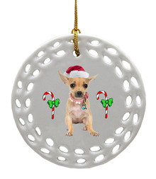 Chihuaha Porcelain Christmas Ornament