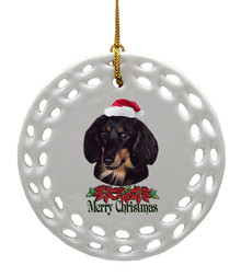 Dachshund Porcelain Christmas Ornament