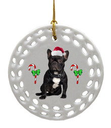 French Bulldog Porcelain Christmas Ornament
