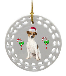 Jack Russell Terrier Porcelain Christmas Ornament