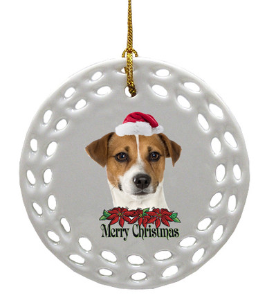 Jack Russell Terrier Porcelain Christmas Ornament