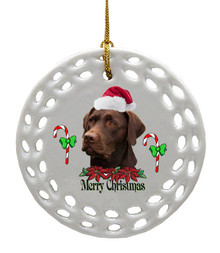 Labrador Retriever Porcelain Christmas Ornament