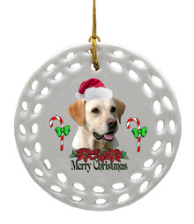 Labrador Retriever Porcelain Christmas Ornament