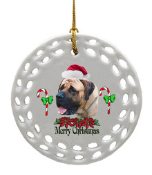 Mastiff Porcelain Christmas Ornament