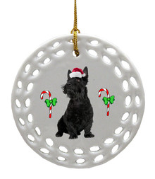 Scottish Terrier Porcelain Christmas Ornament