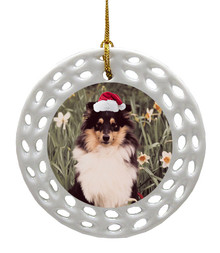 Shetland Sheepdog Porcelain Christmas Ornament