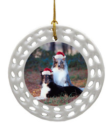 Shetland Sheepdog Porcelain Christmas Ornament