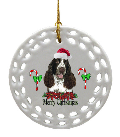 Springer Spaniel Porcelain Christmas Ornament