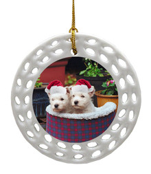 West Highland Terrier Porcelain Christmas Ornament