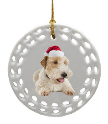 Soft Coated Wheaten Terrier Porcelain Christmas Ornament