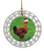 Chicken Porcelain Christmas Ornament