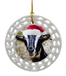 Goat Porcelain Christmas Ornament