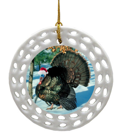 Turkey Porcelain Christmas Ornament