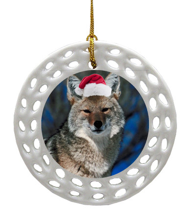 Coyote Porcelain Christmas Ornament