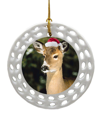 Deer Porcelain Christmas Ornament