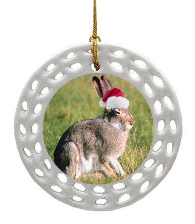 Rabbit Porcelain Christmas Ornament