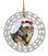 Wolf Porcelain Christmas Ornament