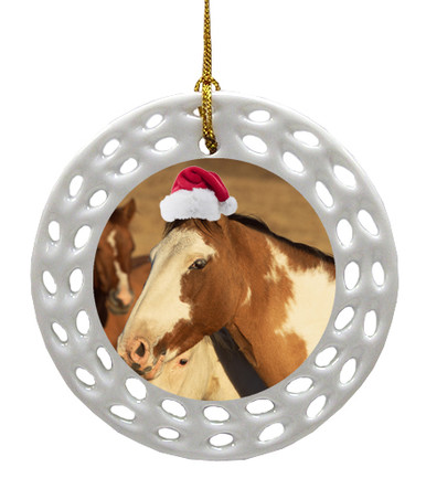 Horse Porcelain Christmas Ornament