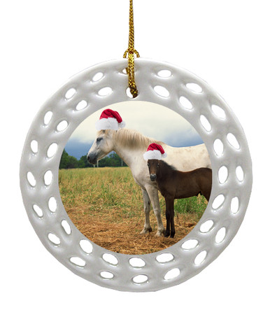 Horse Porcelain Christmas Ornament