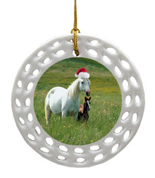 Horse Porcelain Christmas Ornament