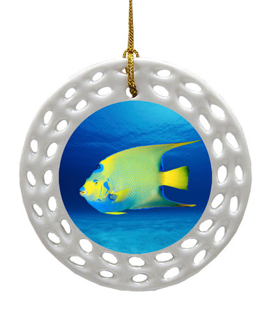 Angelfish Porcelain Christmas Ornament