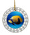 Blue Girdled Angelfish Porcelain Christmas Ornament
